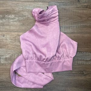 Pink High Neck Crop Top